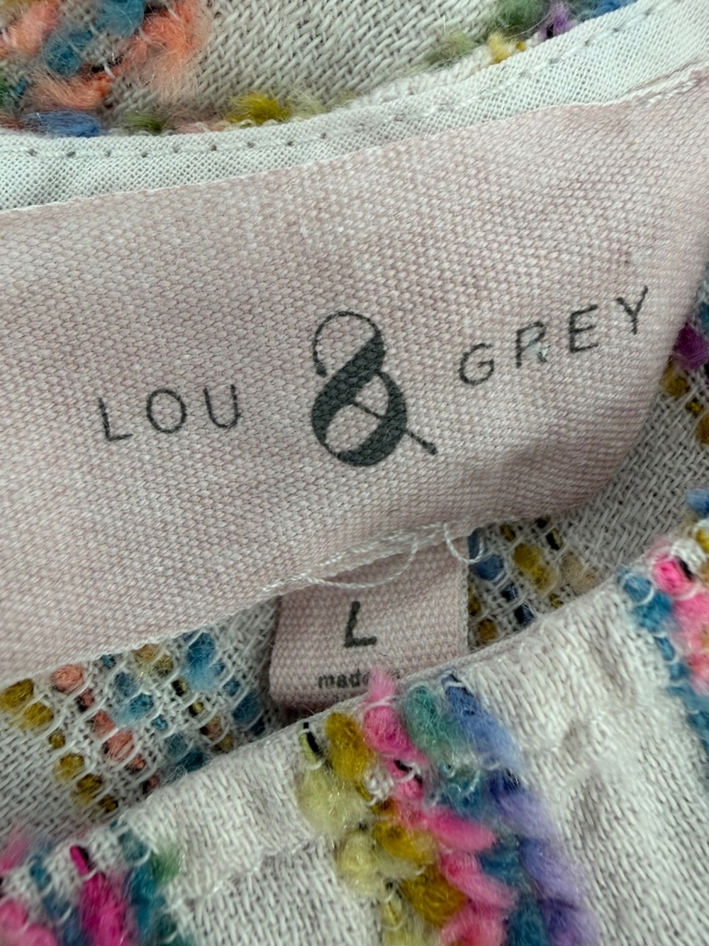 Lou & Grey Textured‎ Multi-Color Slub Stripe Shift Dress L - Picture 2 of 11